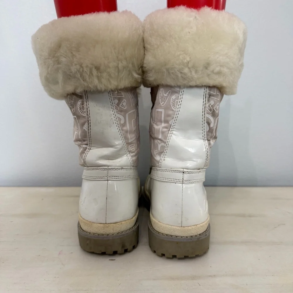 Coach Leanora White Winter Boots